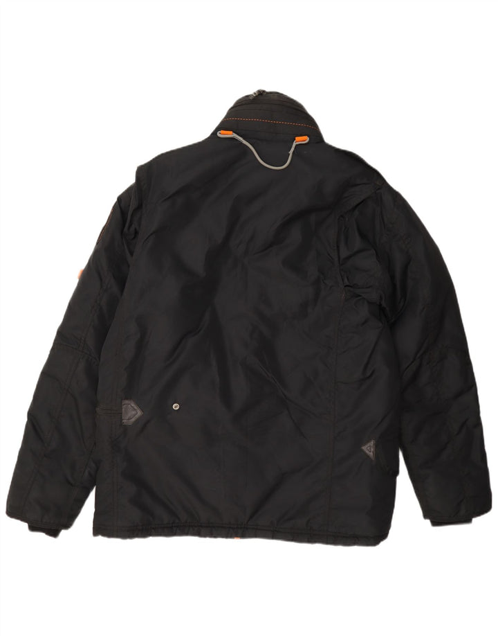 Tonino Lamborghini Mens Hooded Padded Jacket UK 36 Small Black