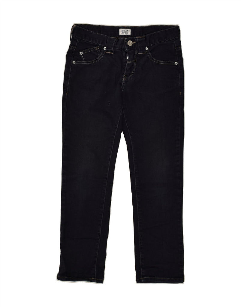 ARMANI JUNIOR Girls Slim Jeans 7-8 Years W24 L22 Navy Blue Cotton | Vintage Armani Junior | Thrift | Second-Hand Armani Junior | Used Clothing | Messina Hembry 