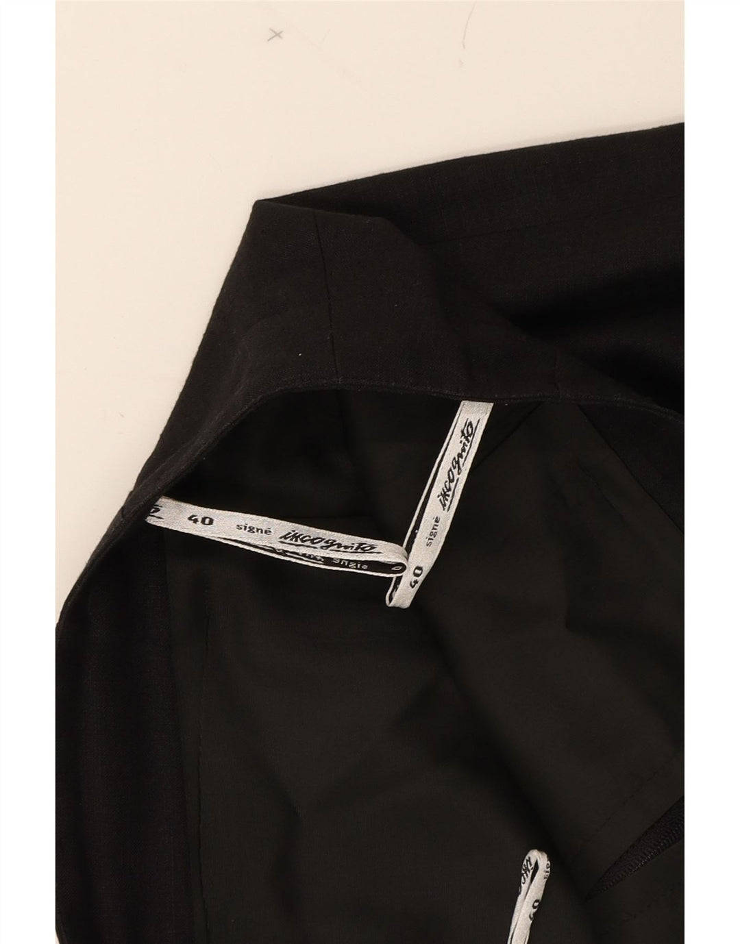 SIGNE INCOGNITO Womens Pencil Skirt EU 40 Medium W28 Black Linen Vintage Signe Incognito and Second-Hand Signe Incognito from Messina Hembry 