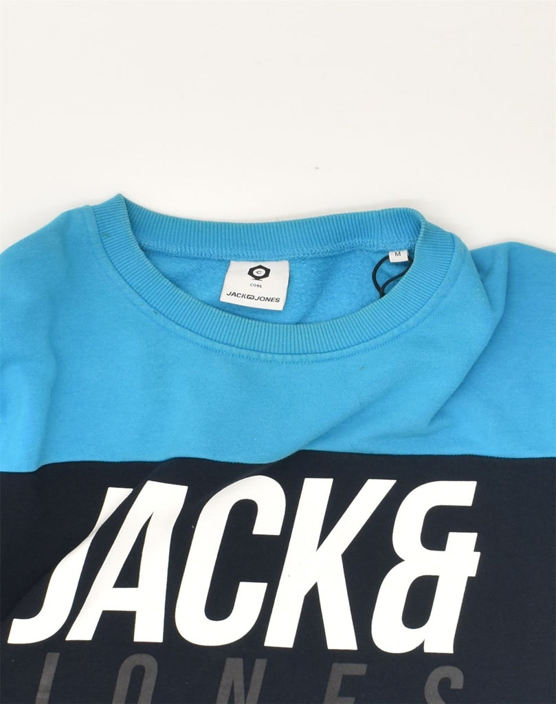 JACK & JONES Mens Graphic Sweatshirt Jumper Medium Blue Cotton | Vintage Jack & Jones | Thrift | Second-Hand Jack & Jones | Used Clothing | Messina Hembry 