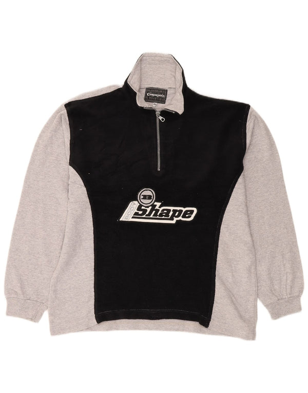 CAMPAGNOLO Mens Graphic Sweatshirt Jumper UK 46 XL Grey Colourblock