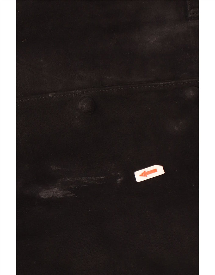 Joy Womens Crop Suede Jacket EU 40 Medium Black Leather