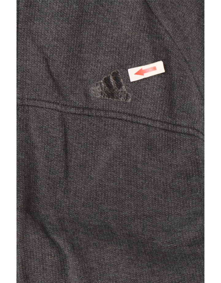 Adidas Mens Zip Hoodie Sweater Medium Grey Cotton