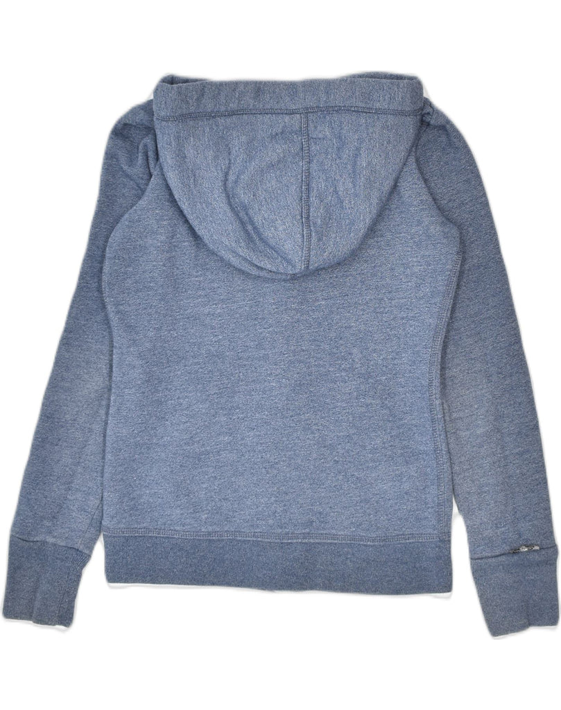 SUPERDRY Womens Orange Label Zip Hoodie Sweater UK 10 Small Blue Cotton | Vintage | Thrift | Second-Hand | Used Clothing | Messina Hembry 