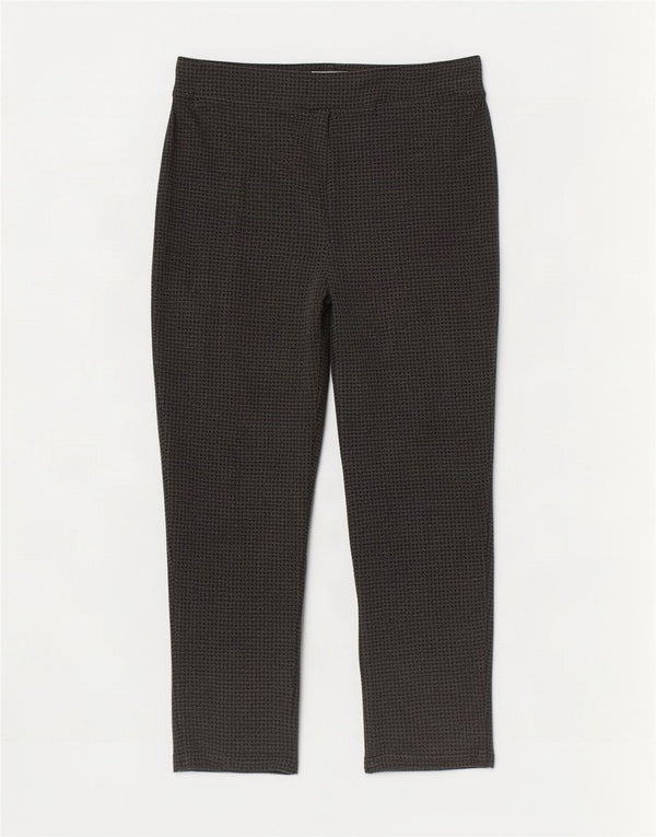 Marks & Spencer Womens Cropped Trousers UK 18 XL W38 L24 Grey Houndstooth