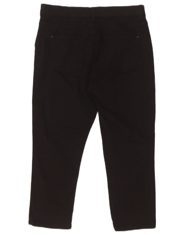 Marks & Spencer Womens Cropped Trousers UK 12 Medium W30 L22 Black