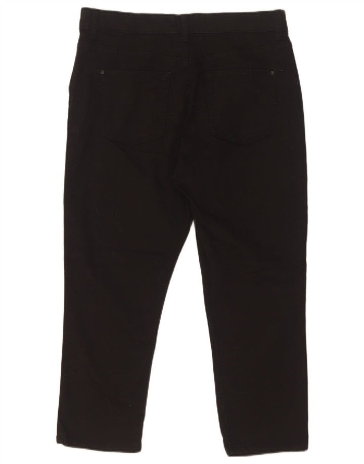 Marks & Spencer Womens Cropped Trousers UK 12 Medium W30 L22 Black