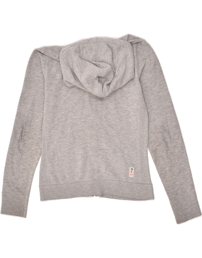 TOMMY HILFIGER Womens Zip Hoodie Sweater UK 10 Small Grey Cotton | Vintage Tommy Hilfiger | Thrift | Second-Hand Tommy Hilfiger | Used Clothing | Messina Hembry 