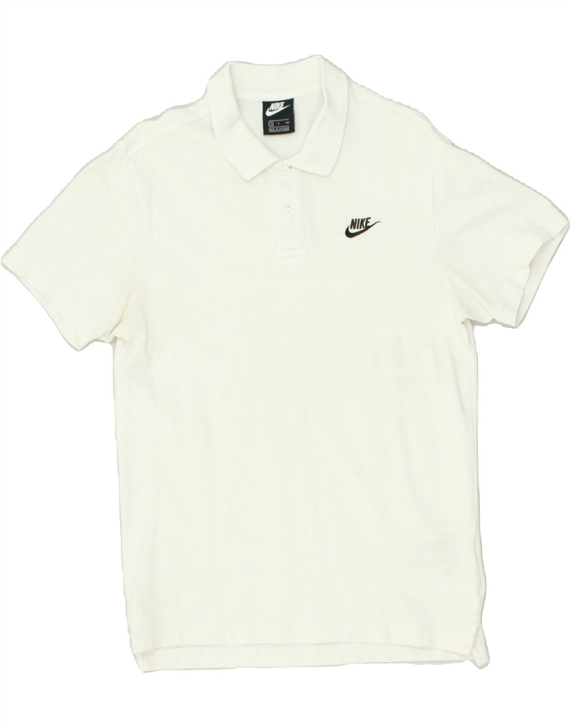 NIKE Mens Polo Shirt Small White Cotton | Vintage Nike | Thrift | Second-Hand Nike | Used Clothing | Messina Hembry 