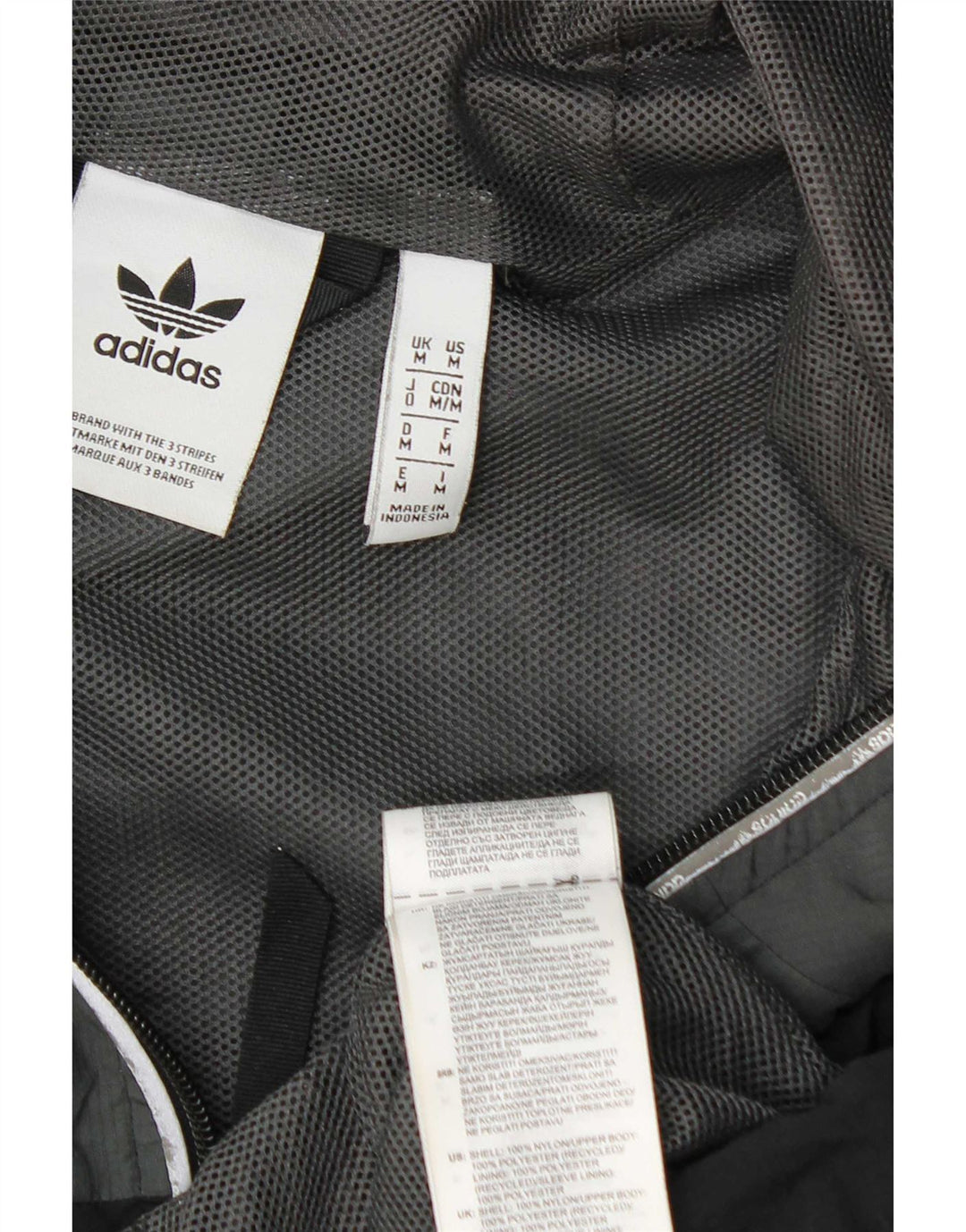 Adidas Mens Hooded Rain Jacket UK 38 Medium Grey Colourblock Nylon