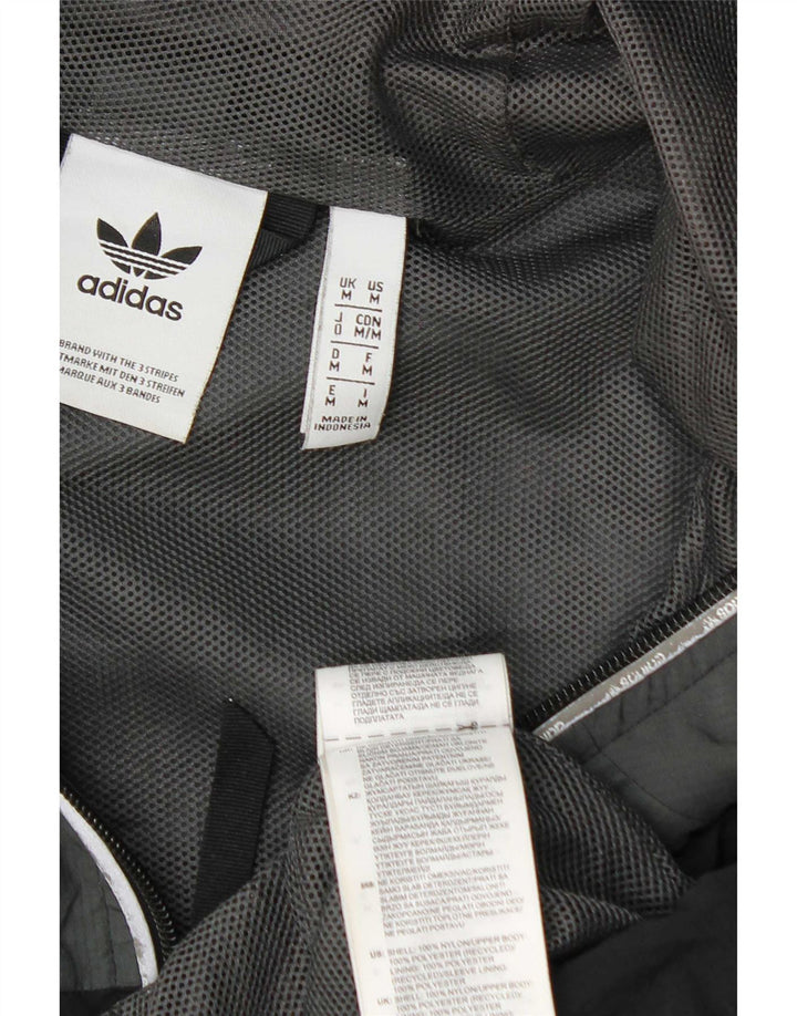 Adidas Mens Hooded Rain Jacket UK 38 Medium Grey Colourblock Nylon