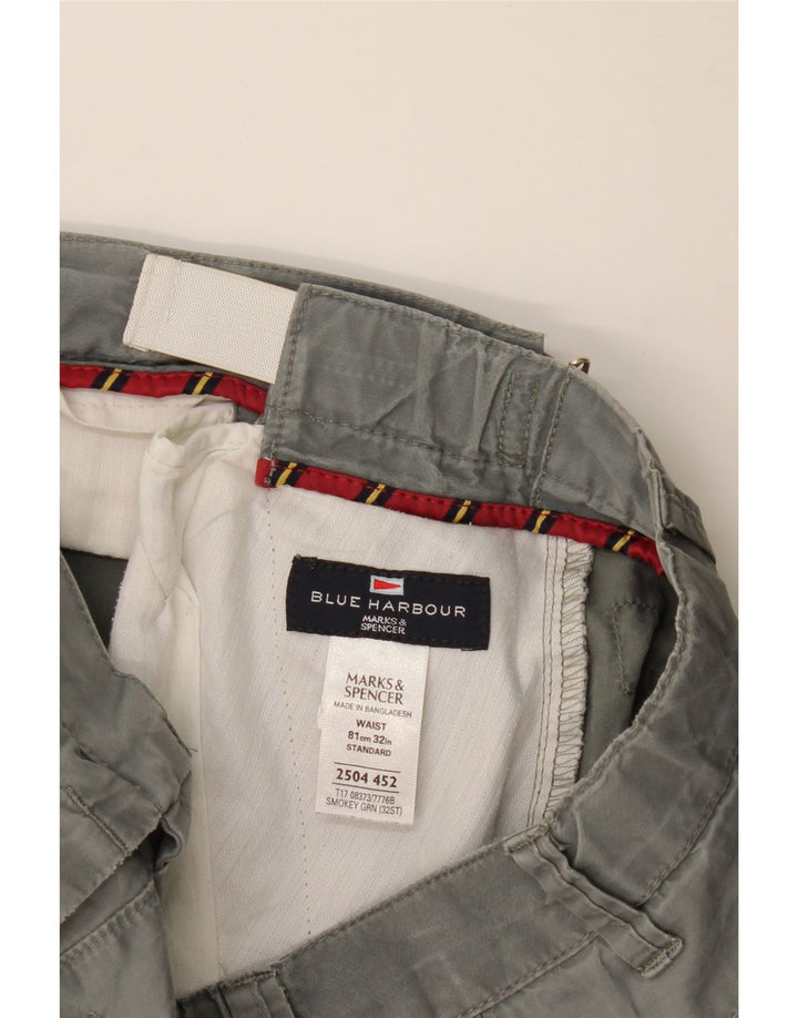 Marks & Spencer Mens Chino Shorts W32 Medium Grey Cotton