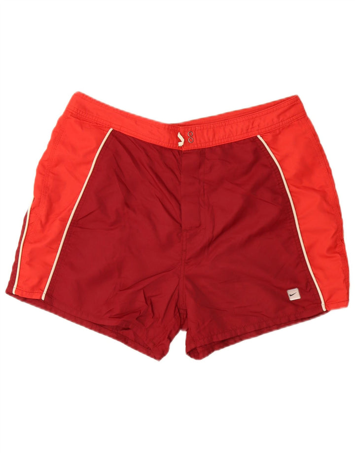 Nike Mens Swimming Shorts Medium Red Colourblock Nylon