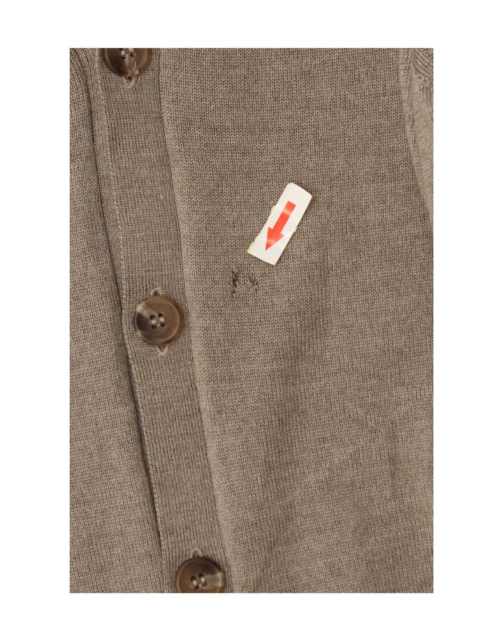 Marks & Spencer Mens Sleeveless Cardigan Sweater Large Beige Wool