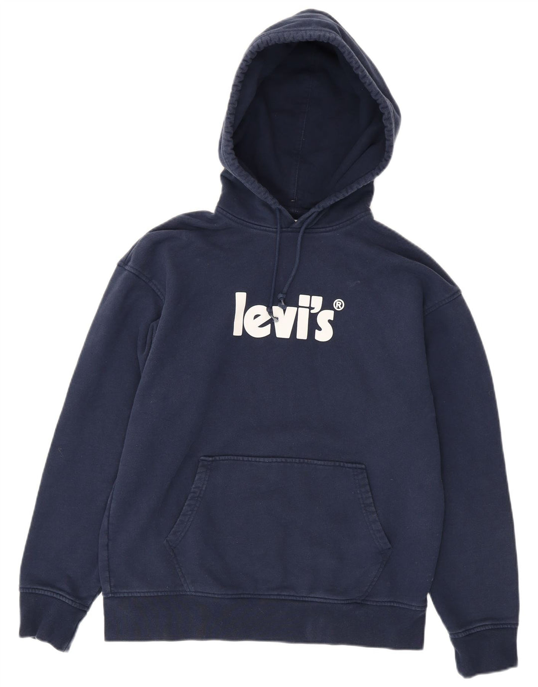 Levi's Mens Relaxed Graphic Hoodie Jumper Medium Navy Blue Cotton