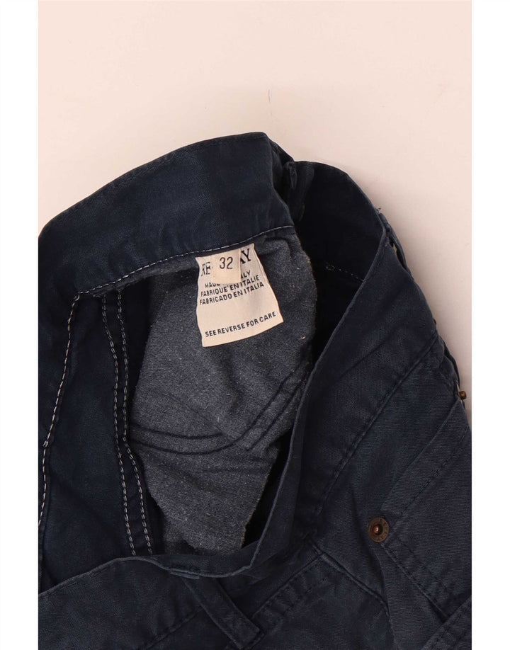 Replay Mens Casual Shorts Medium W32 Navy Blue Cotton