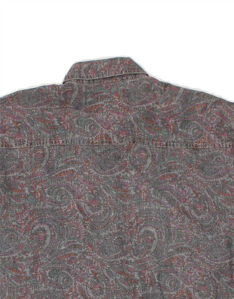 C&A Mens Shirt Size 39/40 Medium Grey Paisley Cotton | Vintage C&A | Thrift | Second-Hand C&A | Used Clothing | Messina Hembry 