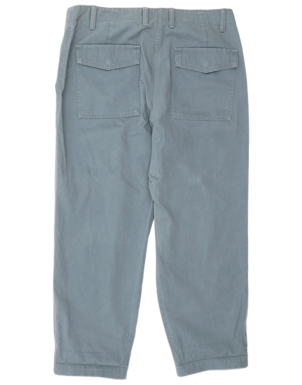 Marks & Spencer Womens High Waist Cargo Trousers UK 16 Large W34 L27 Blue