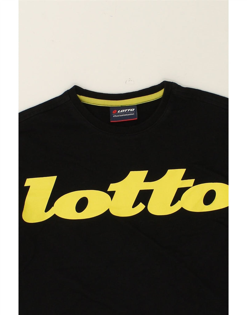 LOTTO Boys Graphic Sweatshirt Jumper 9-10 Years Black Cotton | Vintage Lotto | Thrift | Second-Hand Lotto | Used Clothing | Messina Hembry 