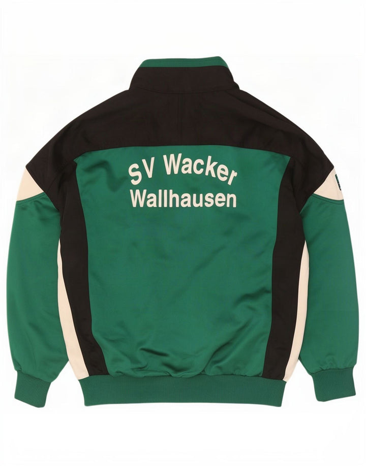 Saller Mens Graphic Tracksuit Top Jacket Large Green Colourblock Polyester