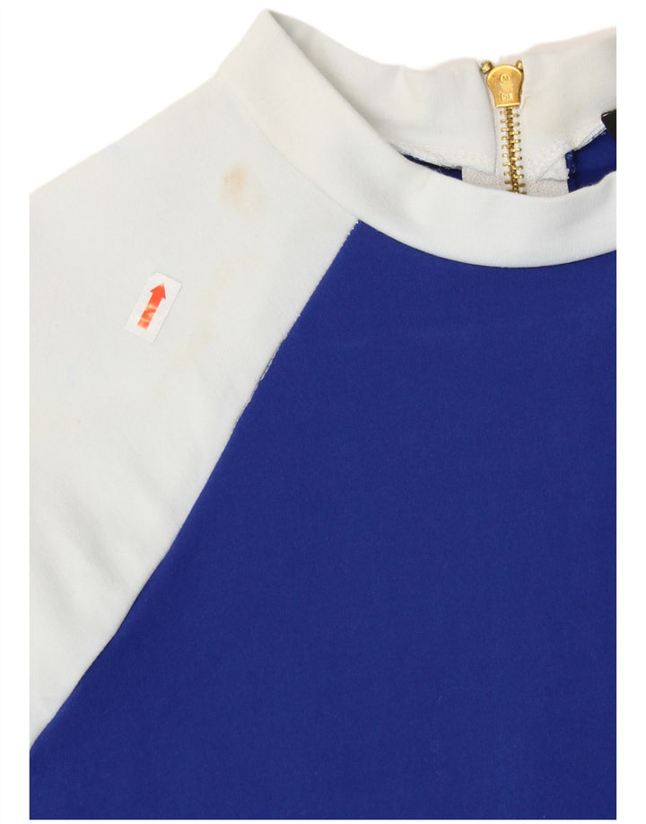 KAREN MILLEN Womens Bodycon Dress UK 12 Medium Blue Colourblock Modern