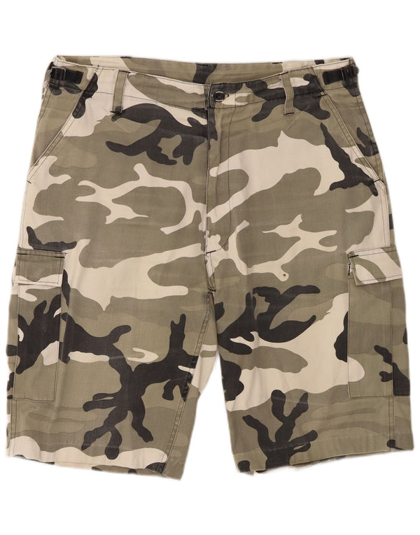 Vintage Mens Cargo Shorts XL W38 Khaki Camouflage Polyester