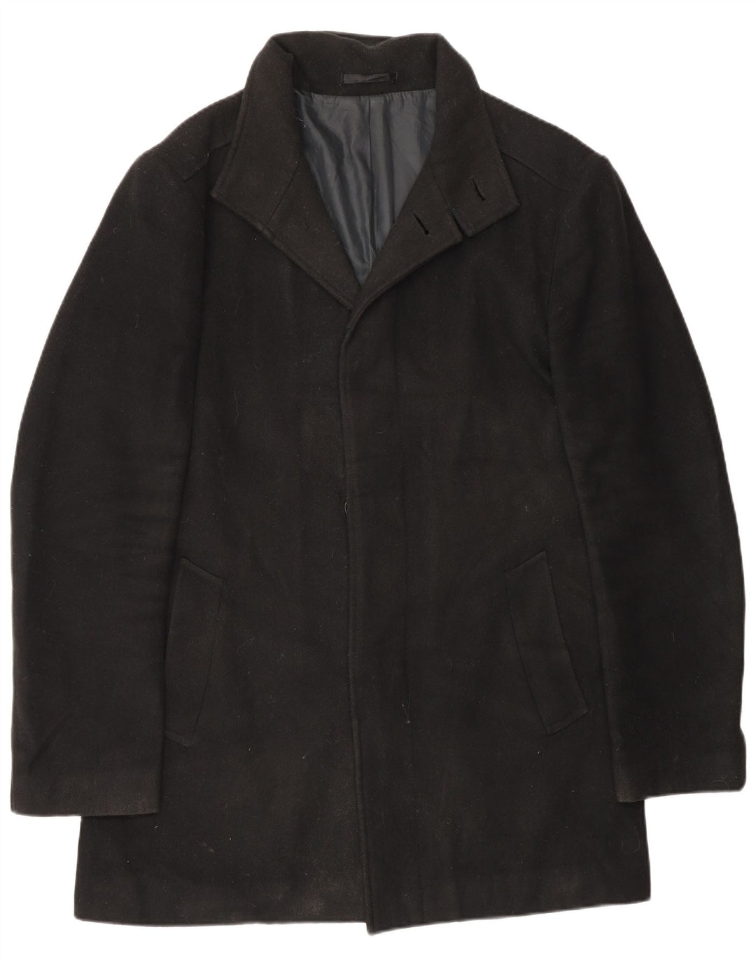 Marks & Spencer Mens Standard Overcoat UK 36 Small Black Polyester