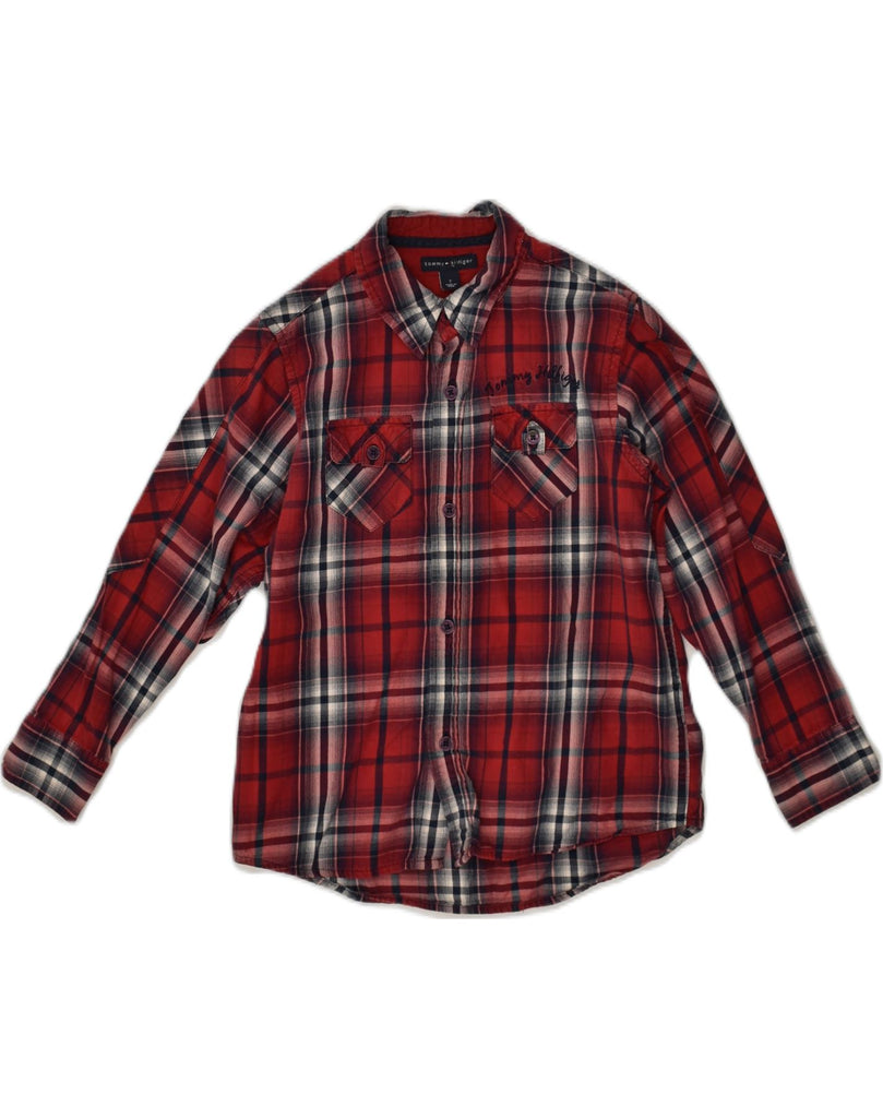 TOMMY HILFIGER Boys Shirt 6-7 Years Red Check Cotton | Vintage Tommy Hilfiger | Thrift | Second-Hand Tommy Hilfiger | Used Clothing | Messina Hembry 