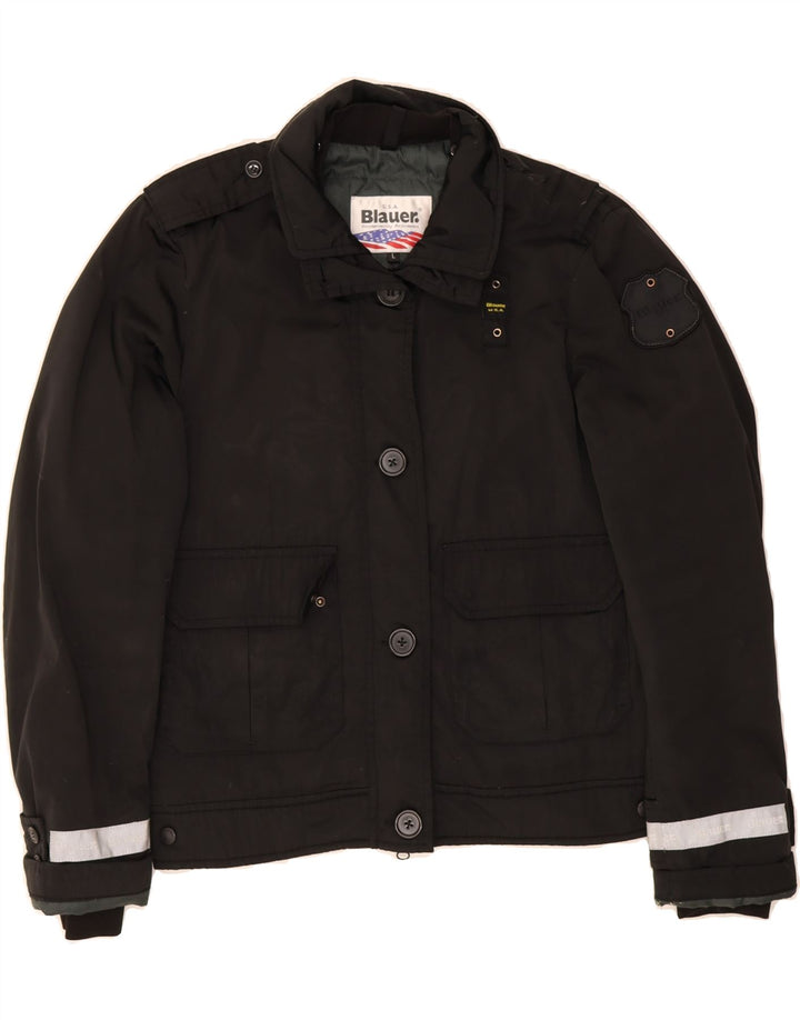 BLAUER Womens Military Jacket UK 16 Large Black Vintage Blauer and Second-Hand Blauer from Messina Hembry 