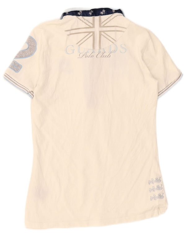 La Martina Womens Graphic Polo Shirt US 1 XS White Colourblock
