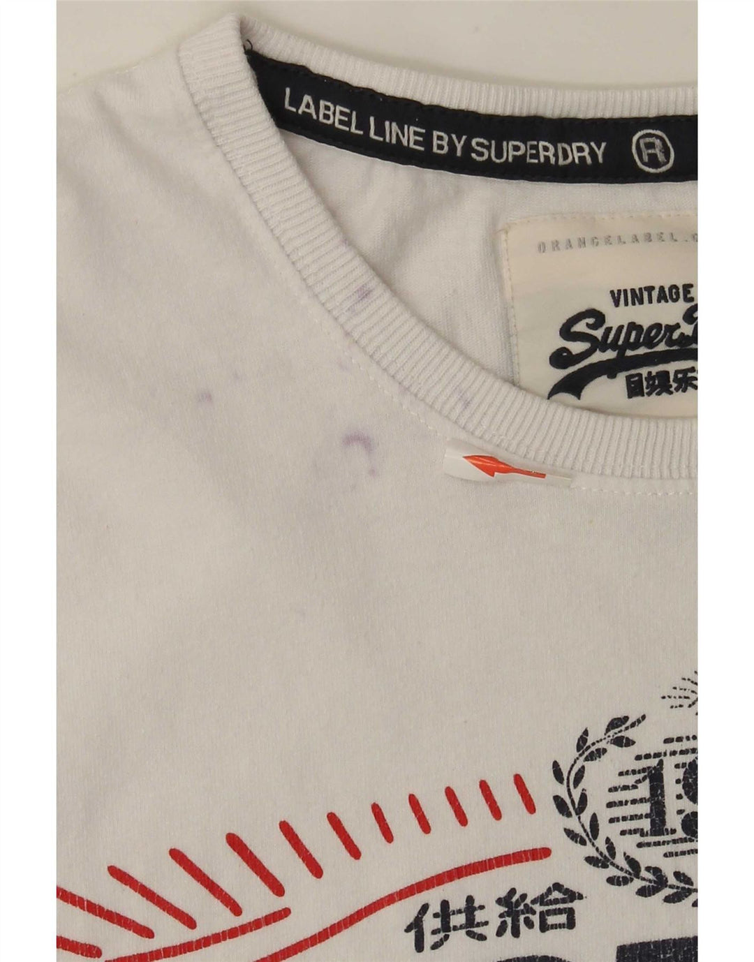 Superdry Mens Graphic T-Shirt Top 2XL White Cotton