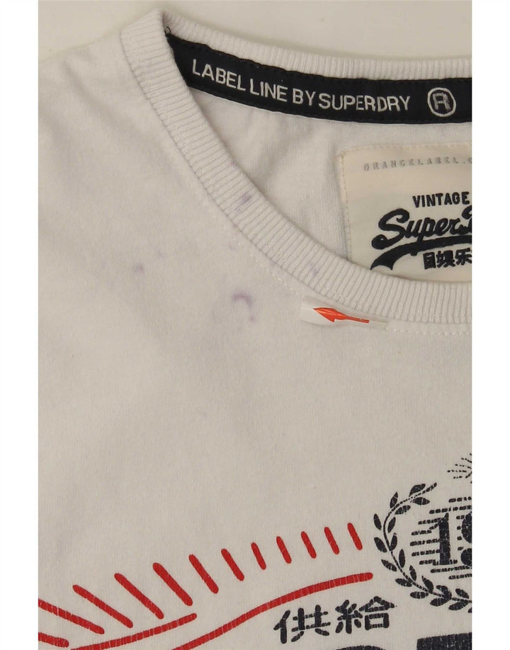 Superdry Mens Graphic T-Shirt Top 2XL White Cotton