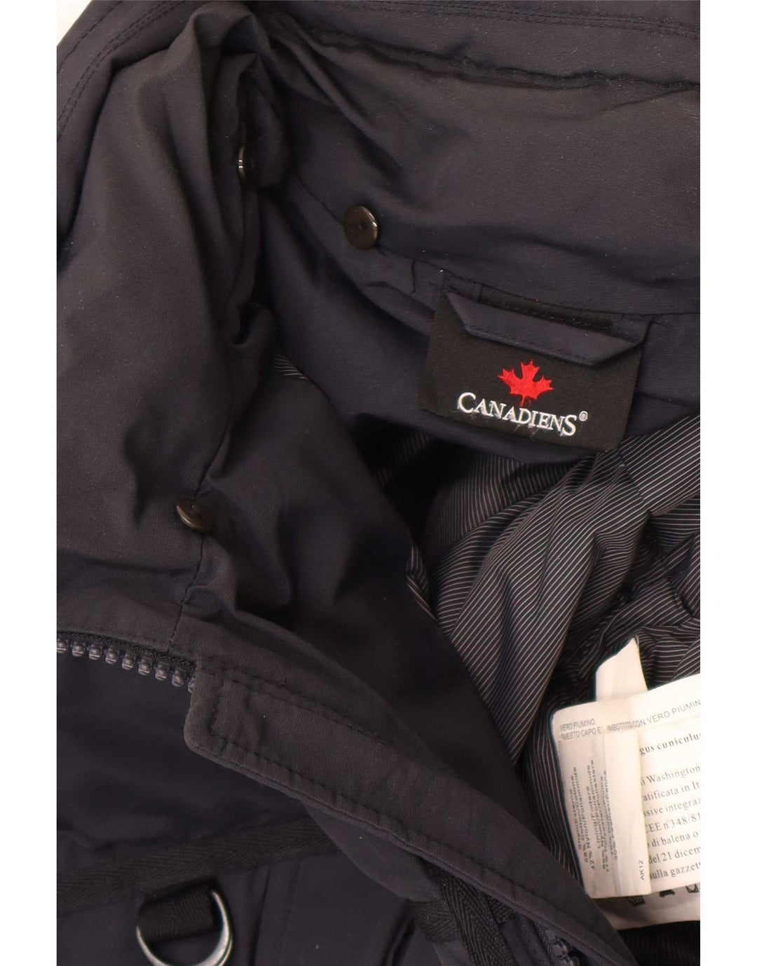 Canadiens Mens Padded Jacket UK 42 XL Navy Blue Cotton