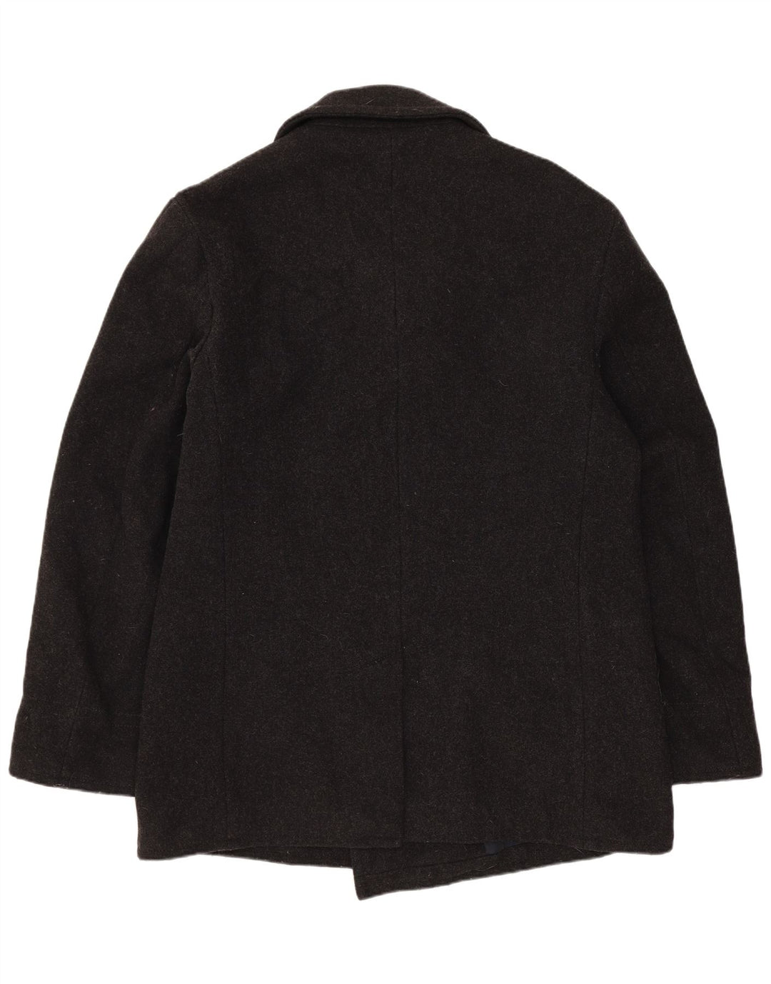 Benetton Mens Pea Coat IT 48 Medium Grey Wool