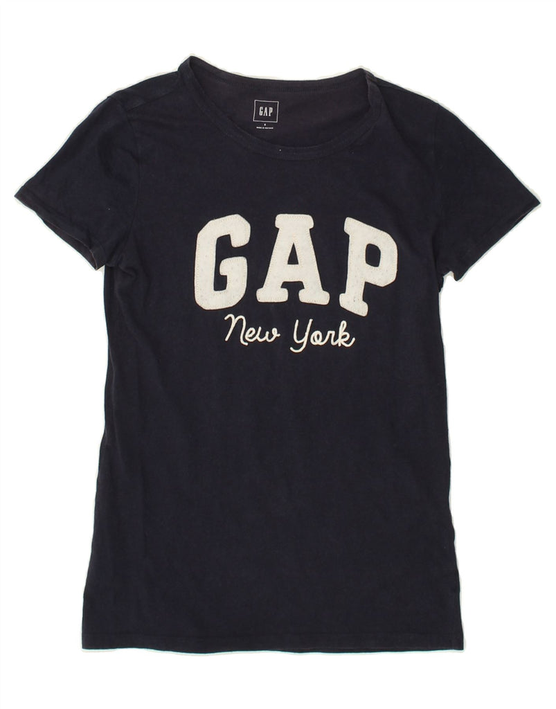 GAP Womens New York Graphic T-Shirt Top UK 14 Small Navy Blue | Vintage Gap | Thrift | Second-Hand Gap | Used Clothing | Messina Hembry 