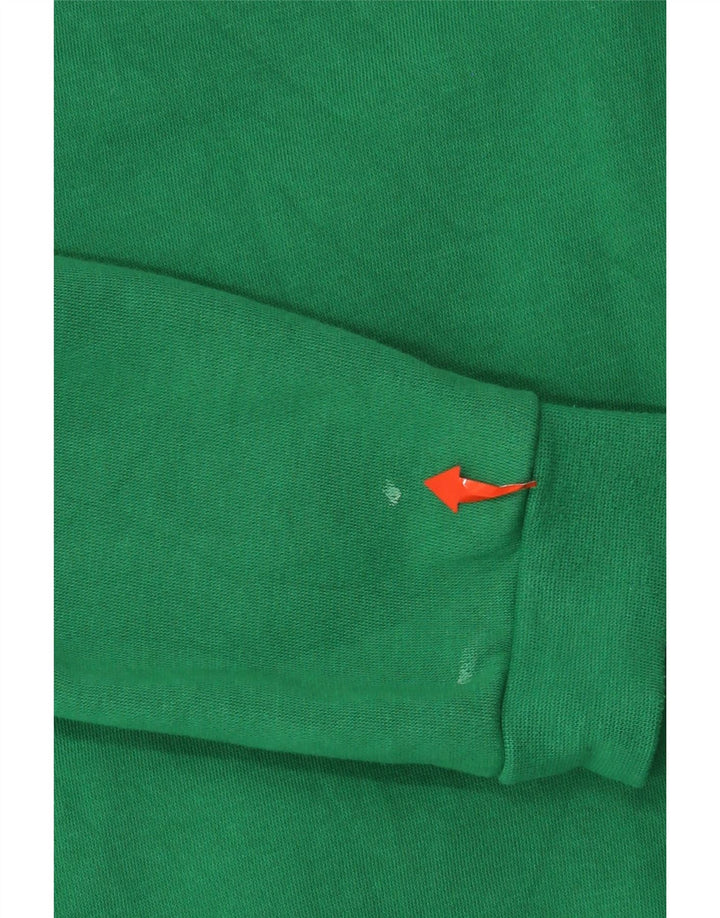 ADIDAS Boys Hoodie Jumper 11-12 Years Green Cotton