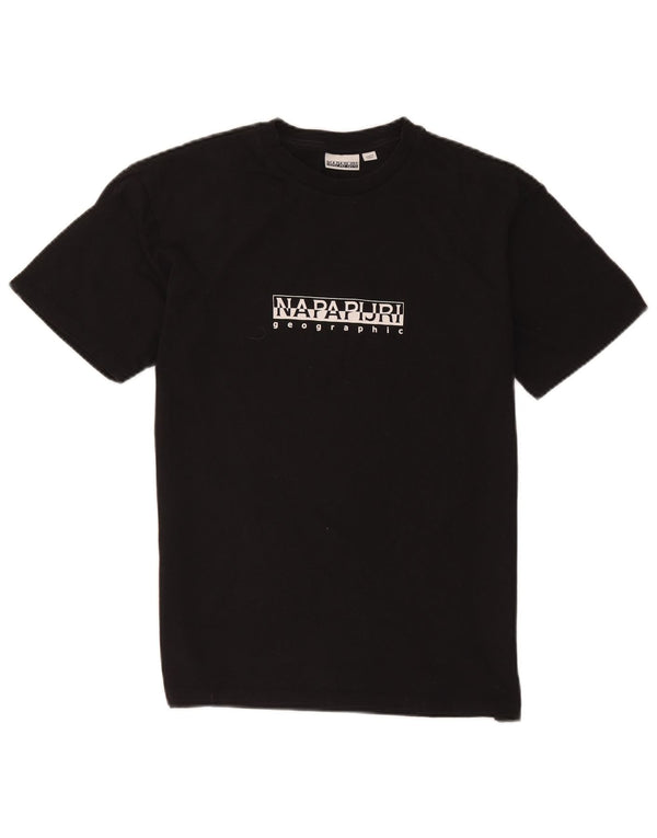 Napapijri Mens Geographic Graphic T-Shirt Top Small Black Cotton
