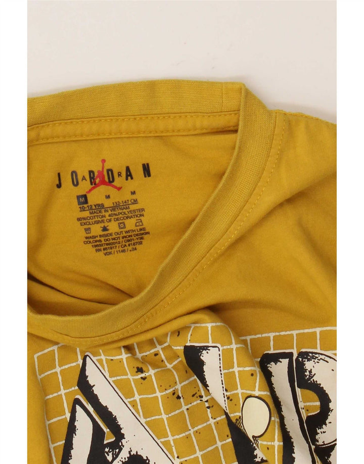Jordan Boys Graphic T-Shirt Top 10-11 Years Medium Yellow Cotton