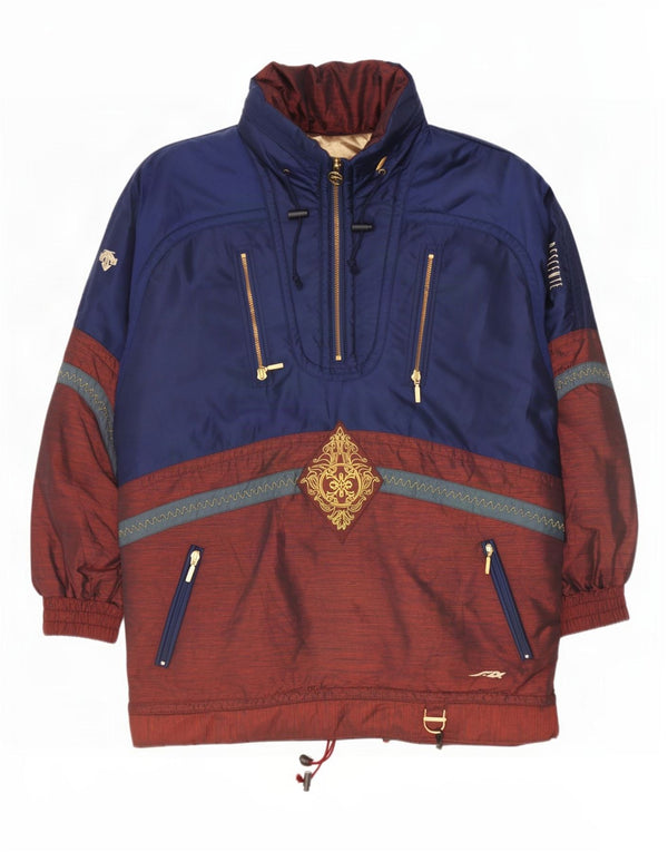Descente Womens Oversized Hooded Ski Jacket EU 40 Medium Navy Blue