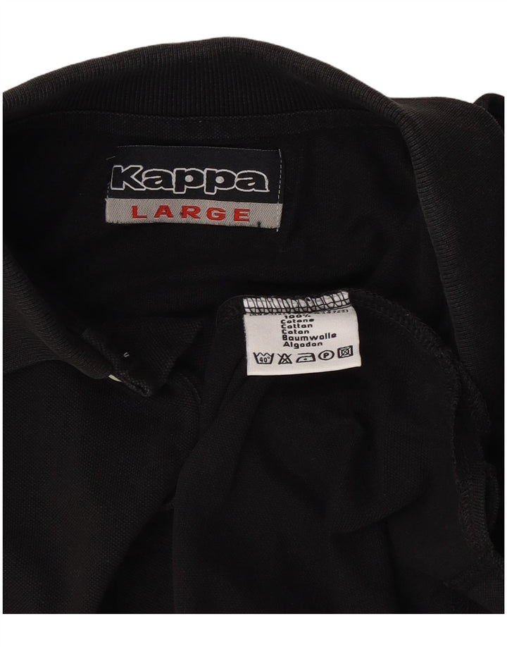 Kappa Mens Polo Shirt Large Black Cotton