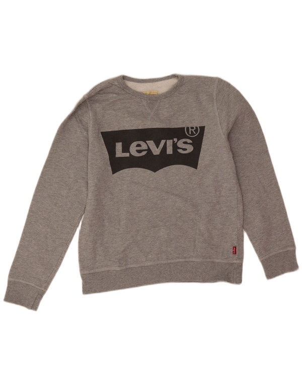 Levi's Girls Graphic Sweatshirt Jumper 13-14 Years Grey Cotton
