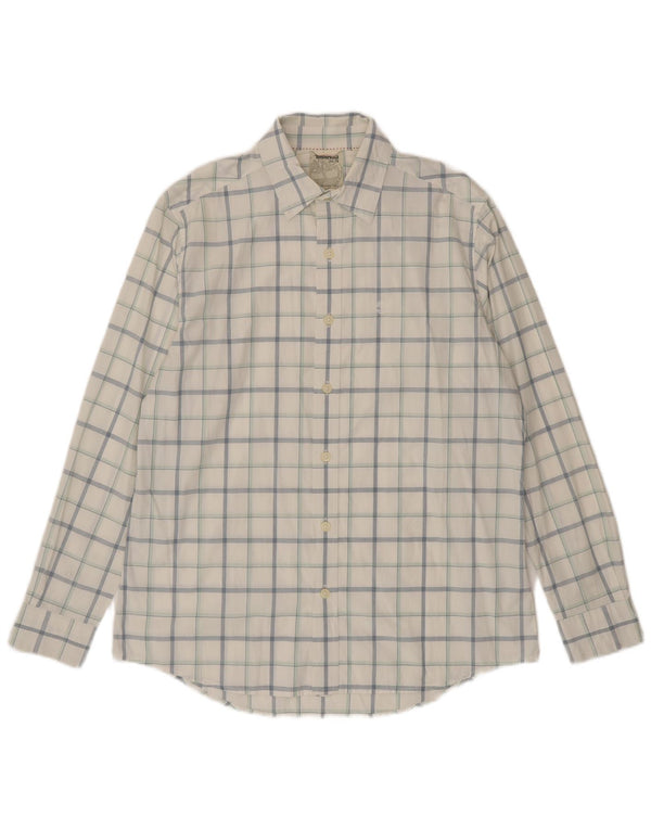 Timberland Mens Shirt Medium White Check Cotton