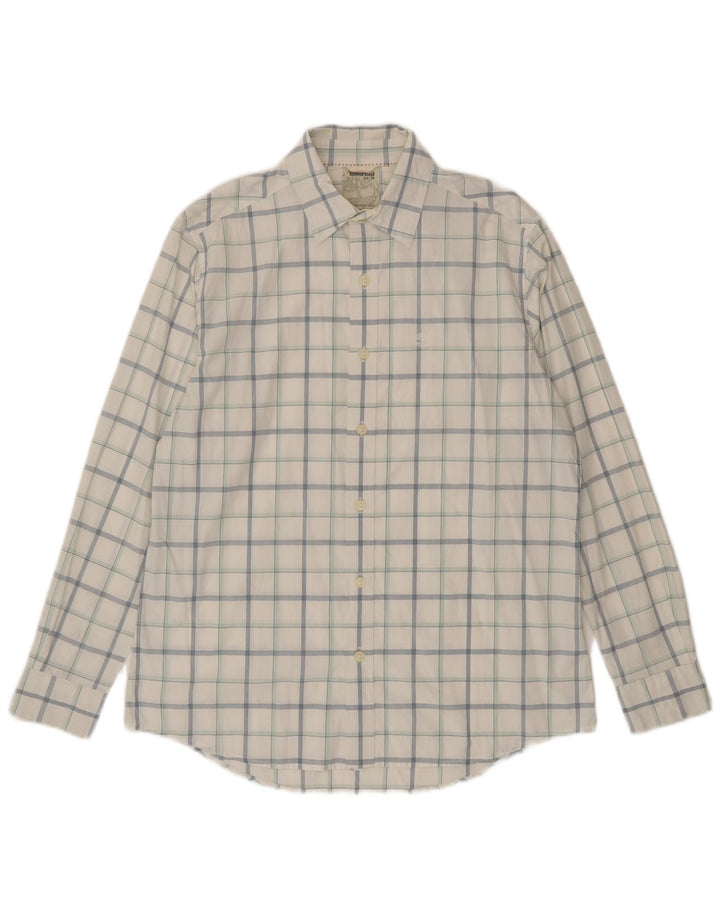 Timberland Mens Shirt Medium White Check Cotton