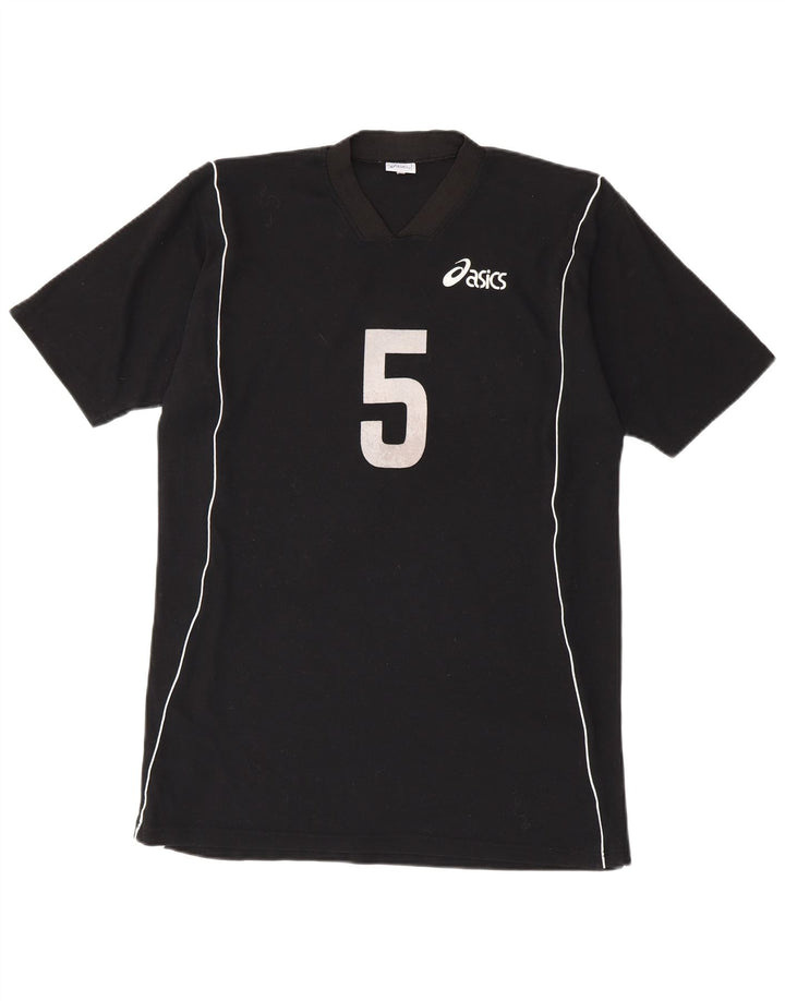 Asics Mens Slim Fit Graphic T-Shirt Top XL Black Polyester