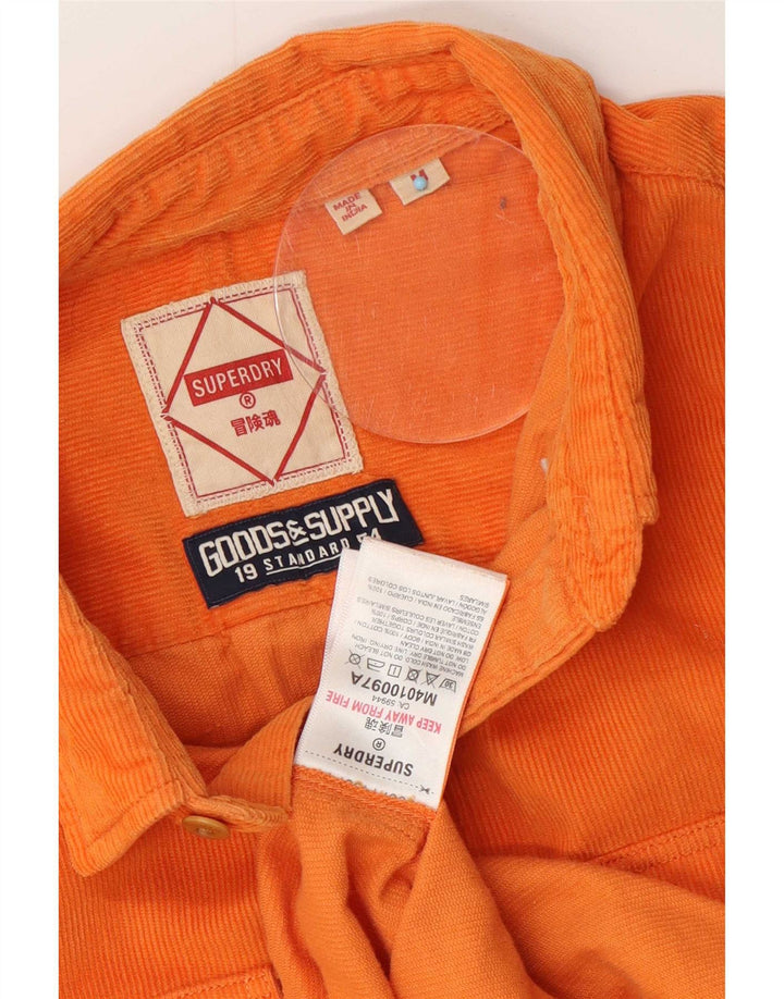 Superdry Mens Corduroy Shirt Medium Orange Cotton