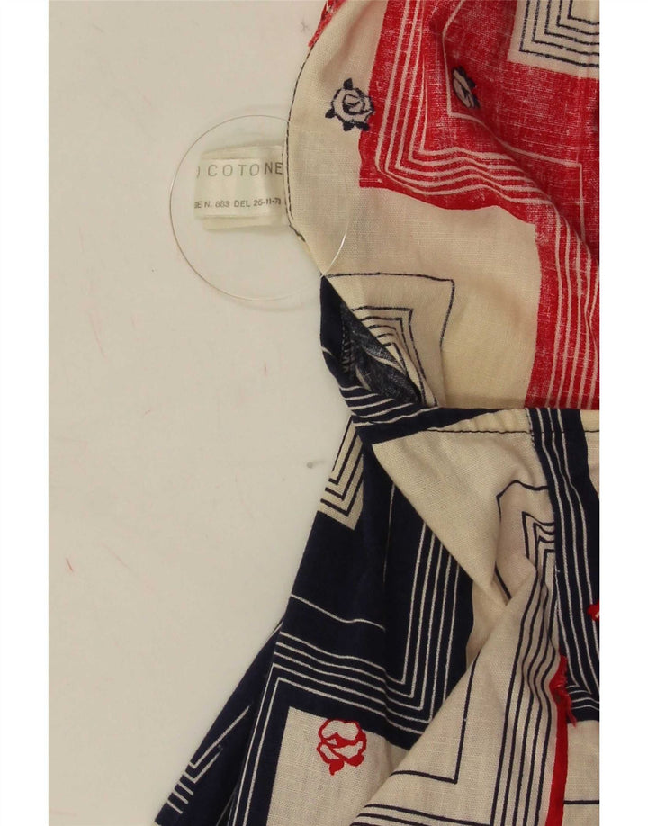Vintage Womens Halter Dress IT 46 Large Multicoloured Geometric Cotton