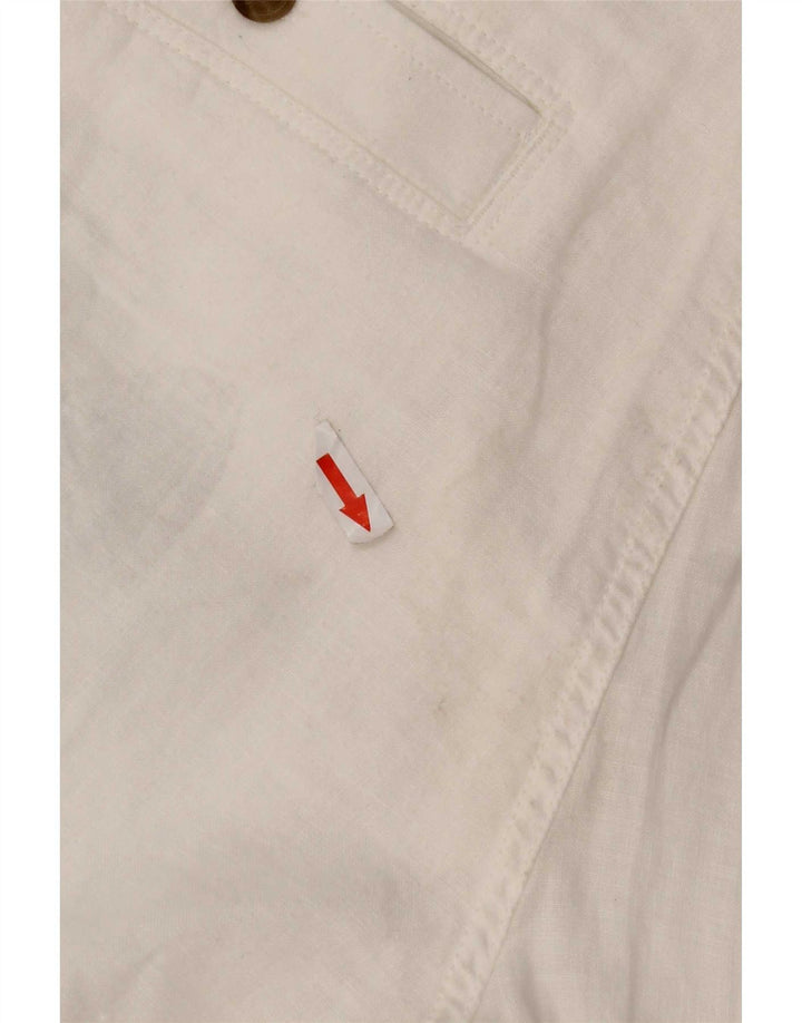 Marks & Spencer Mens Blue Harbour Straight Chino Trousers W34 L29 White