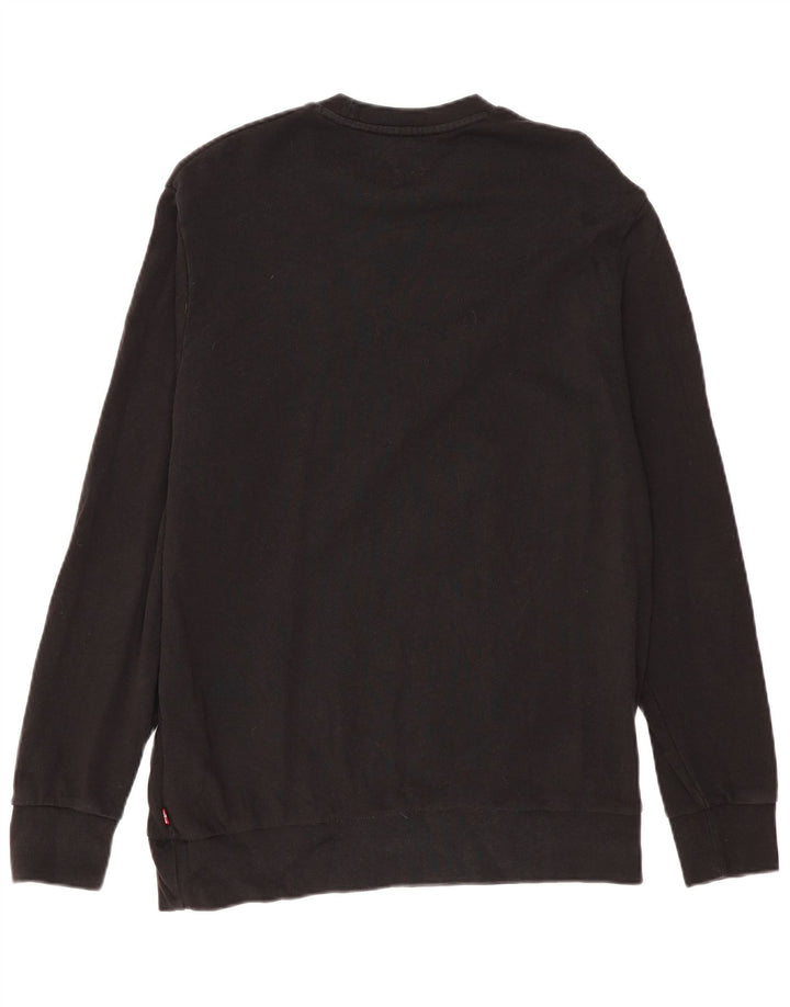 Levi's Mens Graphic Sweatshirt Jumper Medium Black Cotton