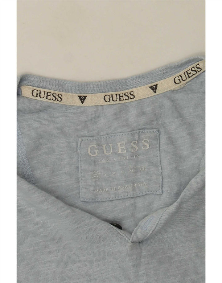 Guess Mens T-Shirt Top XS Blue Flecked