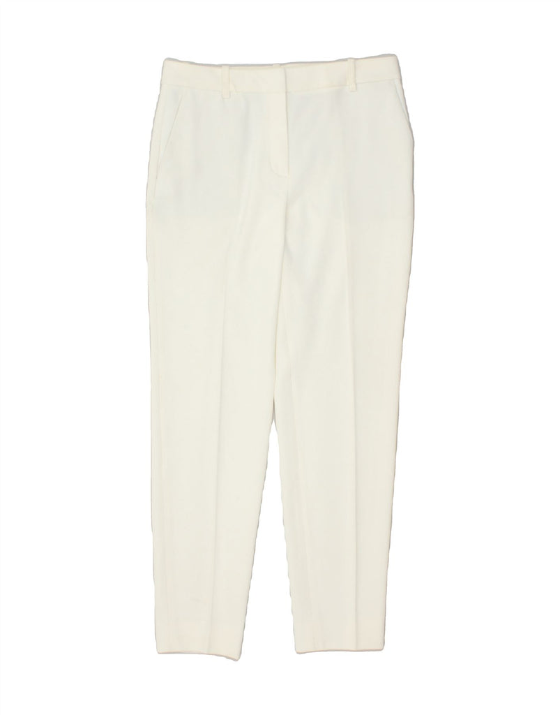 MASSIMO DUTTI Womens Slim Chino Trousers EU 36 XS W26 L28 White Polyester | Vintage Massimo Dutti | Thrift | Second-Hand Massimo Dutti | Used Clothing | Messina Hembry 